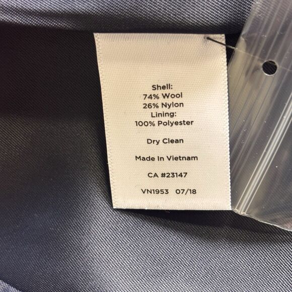 Talbots Long Navy Woven in Italy Wool Blend Luxurious Collection Coat 14P $349 - Picture 7 of 13